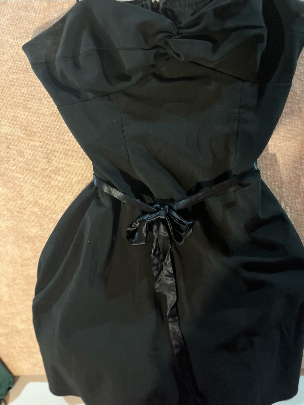 Studio 1940 Black Strapless Bow-Front Cocktail Dress